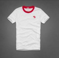 heren abercrombie and fitch korte tees rood krave moose logo wit On Sale Outlet 77efl295